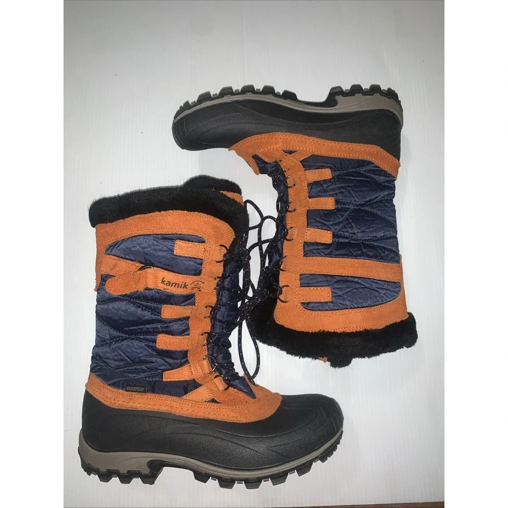 Kamik Women 8 SnowValley Insulated Waterproof Boots Mid Calf Faux Fur Thinsulate